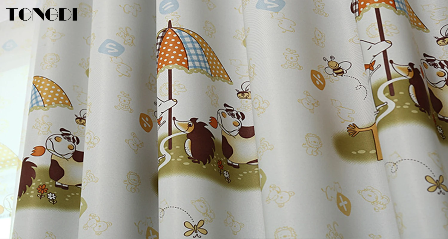 Затемненные шторы с принтом TONGDI милое украшение изображением животных из