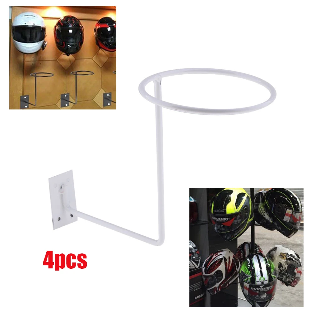 

4x Motorcycle Helmet Holder Hanger Rack Jacket Hook Gifts White