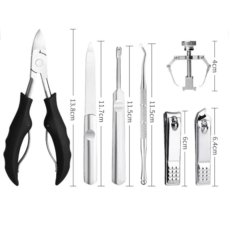 

2/7/10pcs Foot Care Kit Professional Pedicure Tool Nail Clipper File Set For Calluses Removal Dead Hard Skin Remover Nail Repair