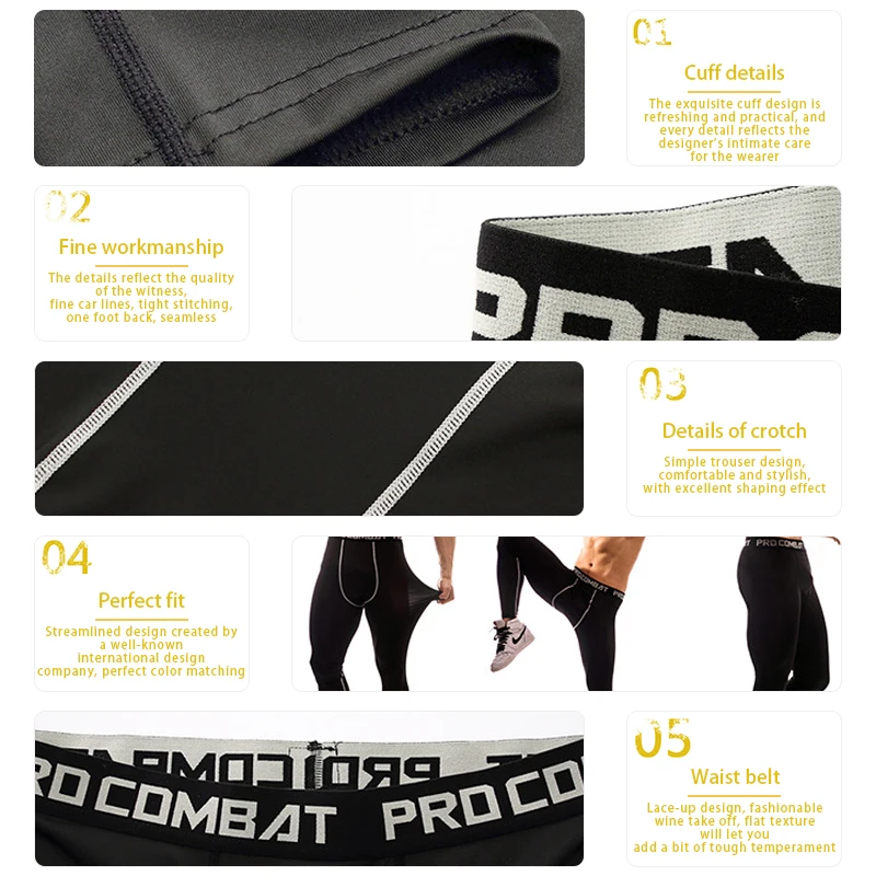 

Compression Pants Mens Gym Leggings Sport Training Pants Men Running Tights Trousers Men Sportswear Dry Quick Fit Jogging Pants