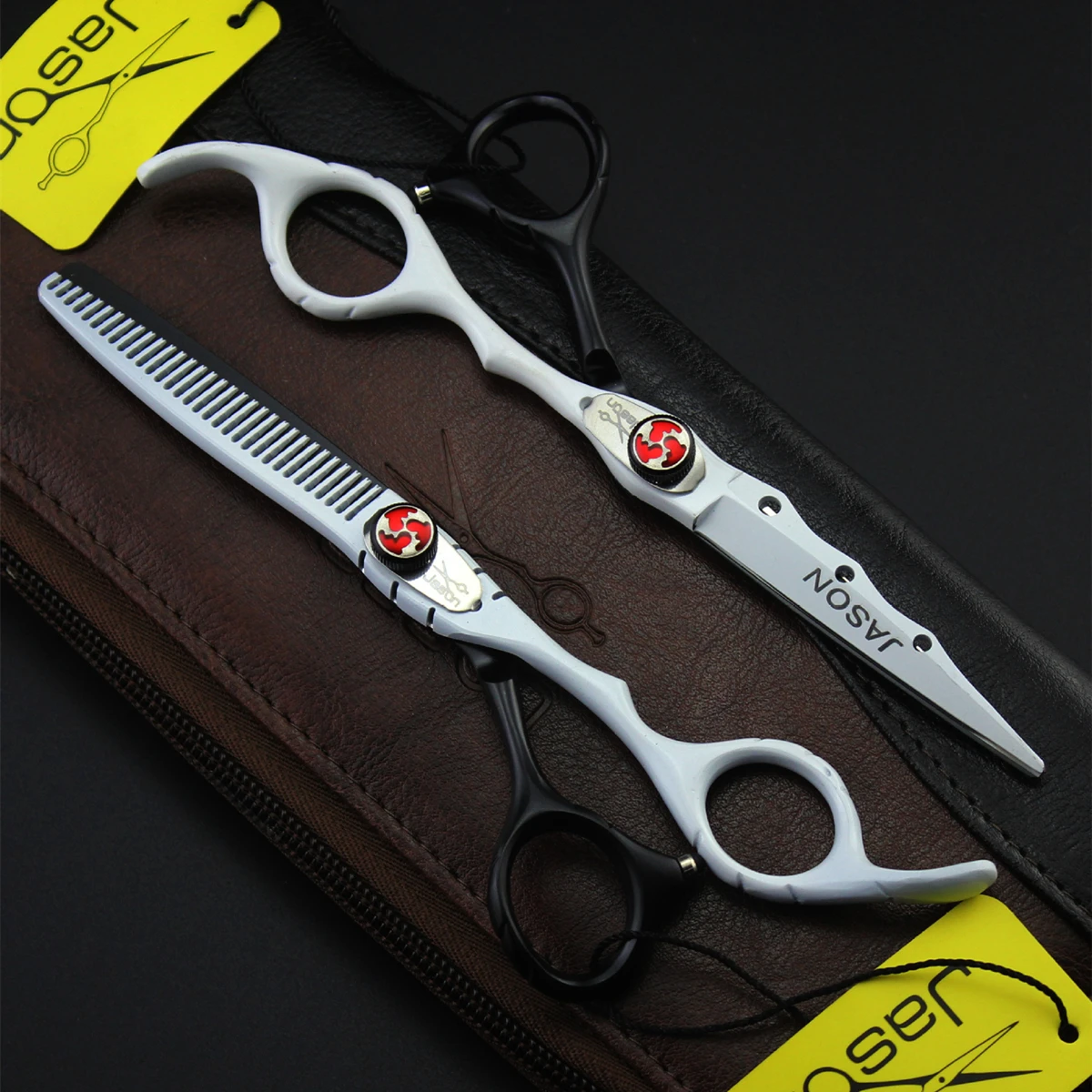 

Jason 6'' Hairdressing Scissors Professional Japan 440C Barber Haircut Set Cutting Scissors Thinning Shears Hair Scissors 326#