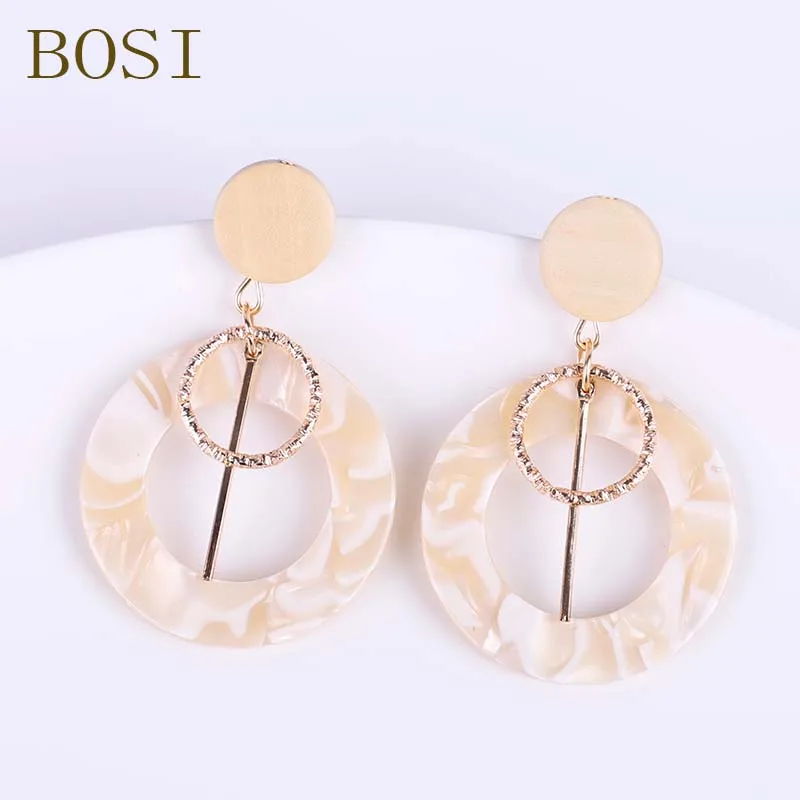 21 Серьги для женщин, акриловые, Boho, ацетат, висячие серьги, модные, большие, богемные, аксессуары, геометрические, Роскошные, трендовые, для лица - Окраска металла: 21