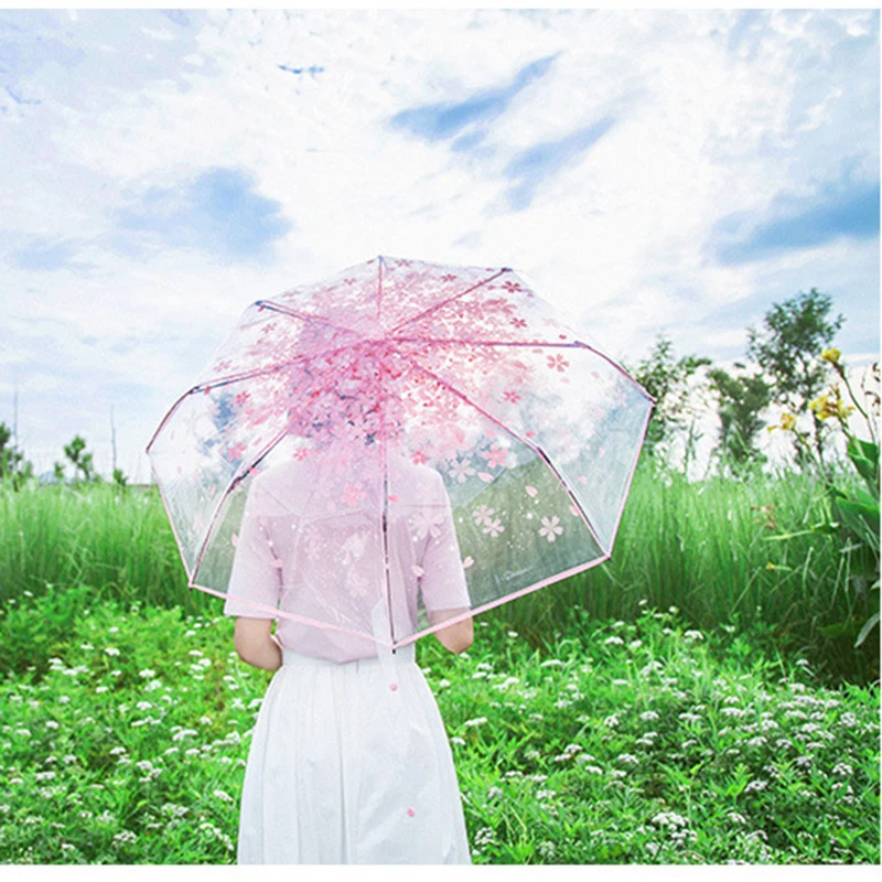 

Прозрачный милый женский зонт для детей