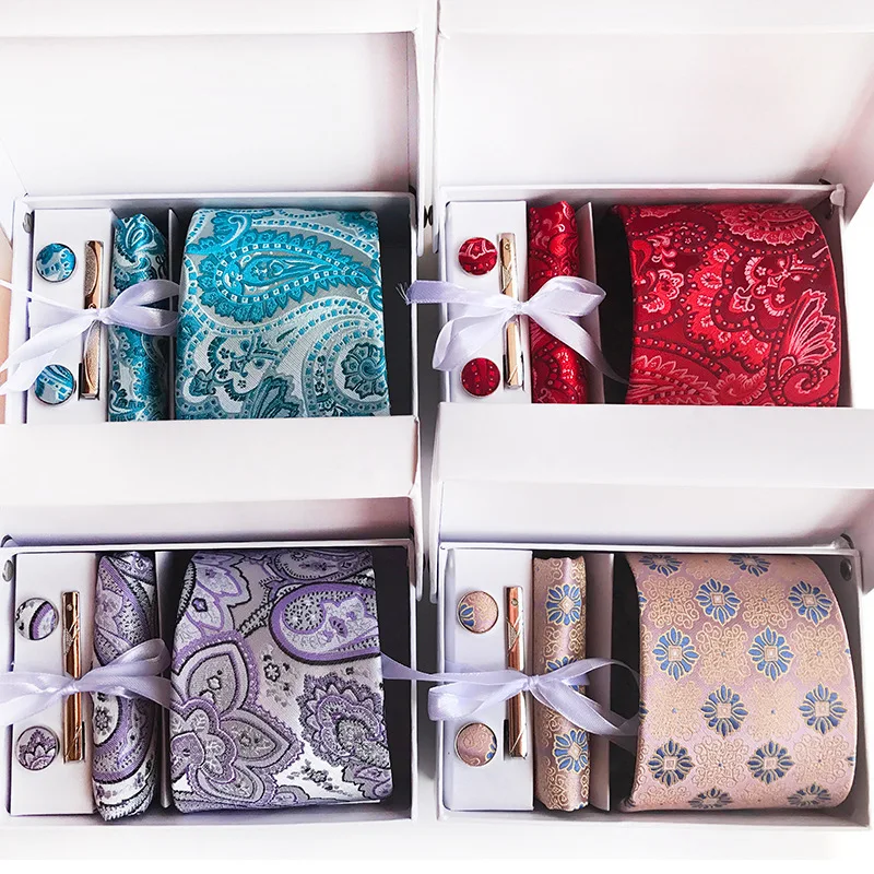 Высококлассные Галстуки Пейсли набор цветочных галстуков мужской галстук