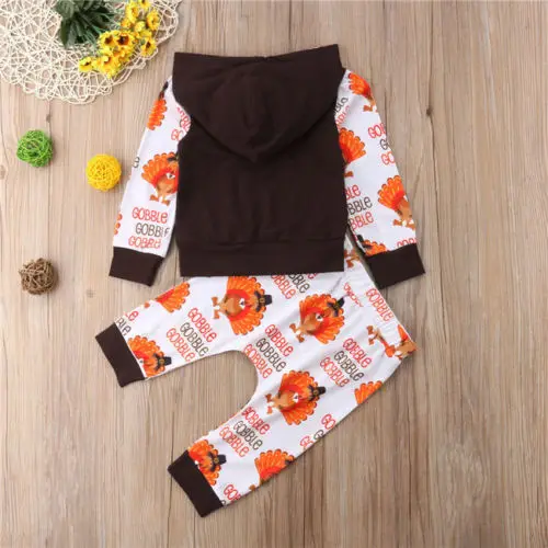 New Thanksgiving Day Clothes Newborn Baby Boy Girl Outfits Hoodie +Leggings Pants | Детская одежда и обувь