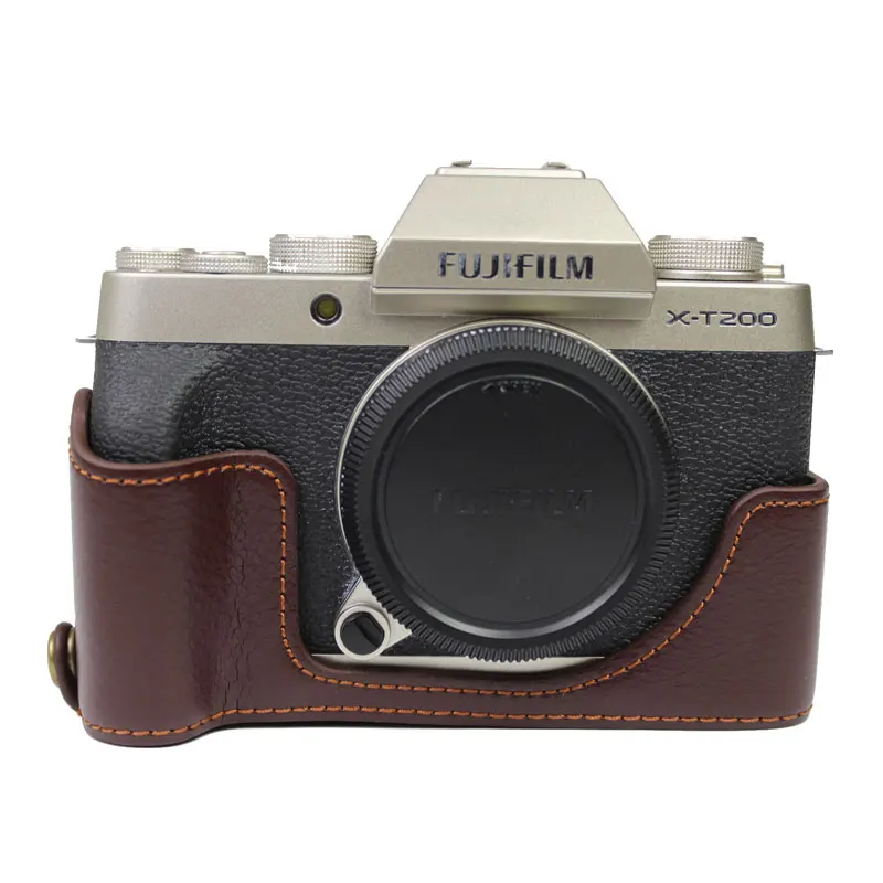 Чехол для камеры из натуральной кожи Половина корпуса Fujifilm XT200 Fuji XT-200 закаленное