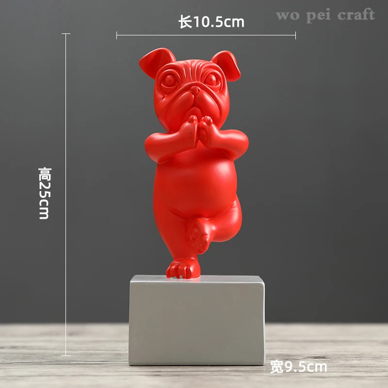 

Lovely Cartoon French Bulldog Statuette Ornaments Animal Statue Desktop Decor Resin Figurines Crafts Children's Room Decoration