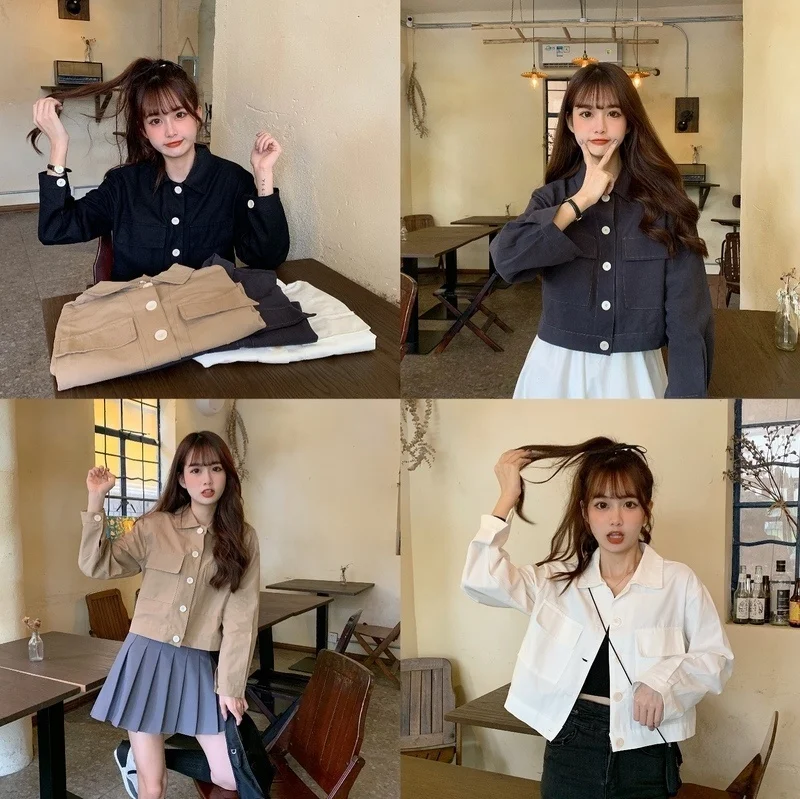 Новые свободные карманные лацканы в Корейском стиле | Женская одежда