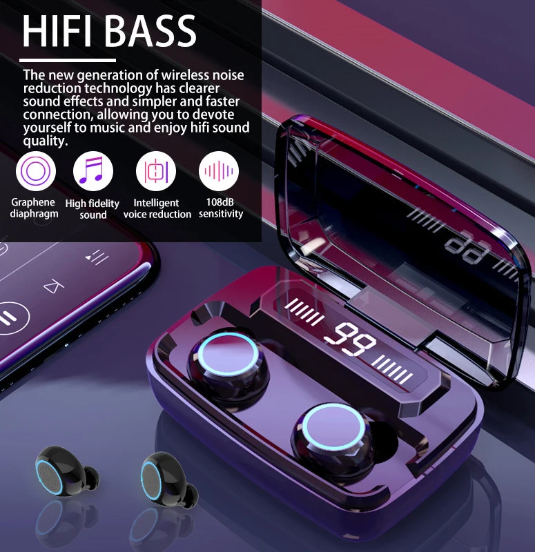 Беспроводные Bluetooth-наушники LIGE TWS-наушники с шумоподавлением Спортивная