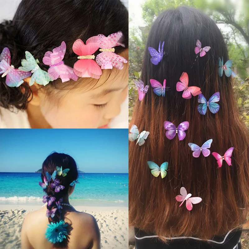 Милая детская одежда для девочек 1 шт. Новинка Заколка волос Имитация бабочек
