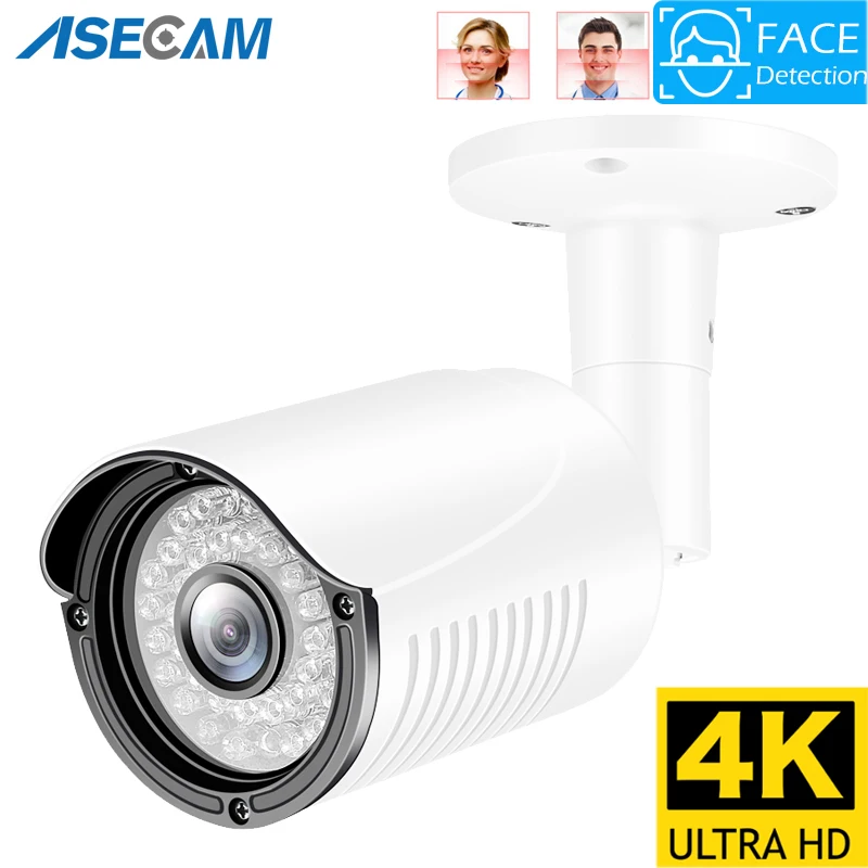 

8MP 4K Ультра HD IP камера видеонаблюдения уличная Ai распознавание лица H.265 Onvif металлическая пуля ночное видение IR 5MP POE видеонаблюдение человек...