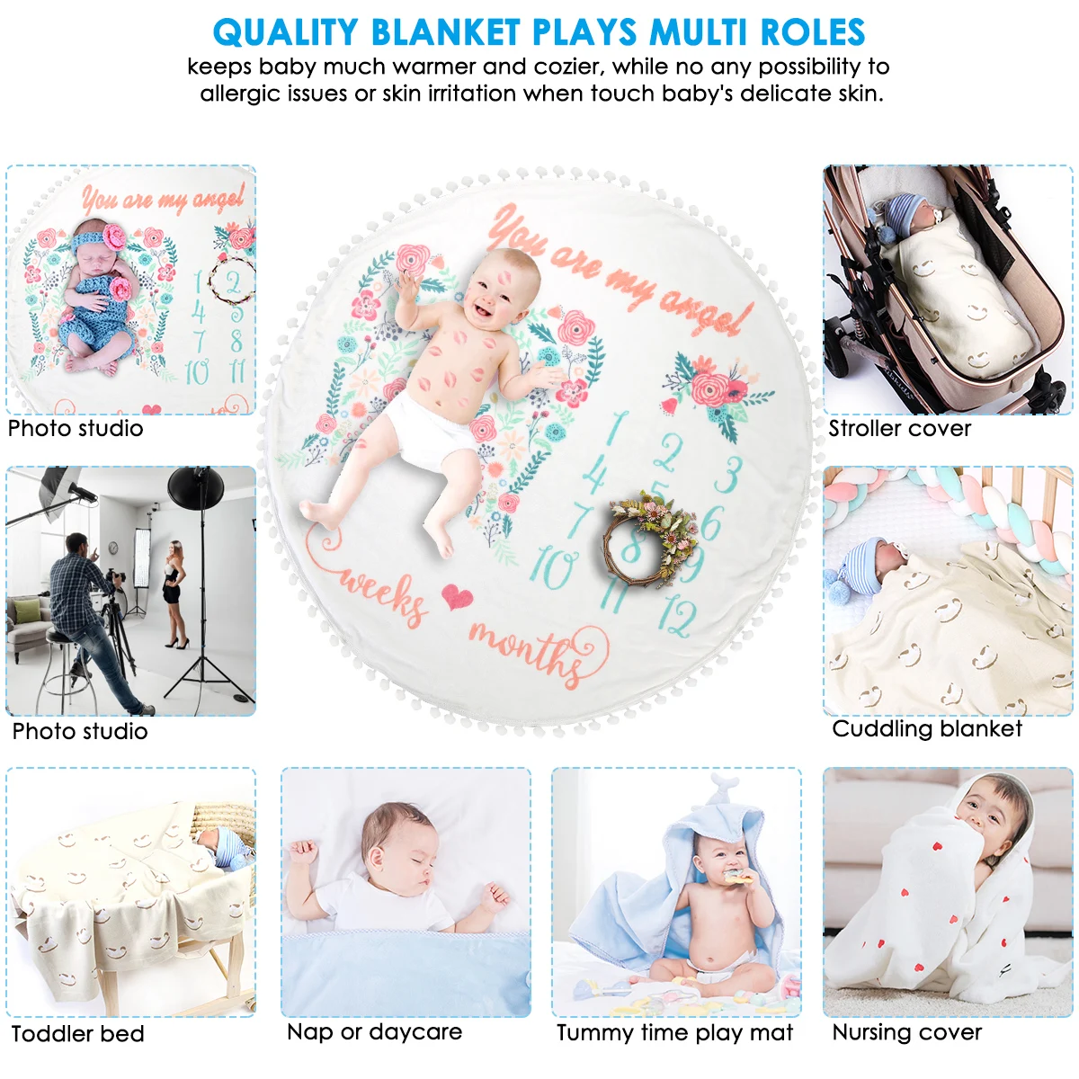 Детские одеяла для новорожденных милые цветочные аксессуары сделай сам детские