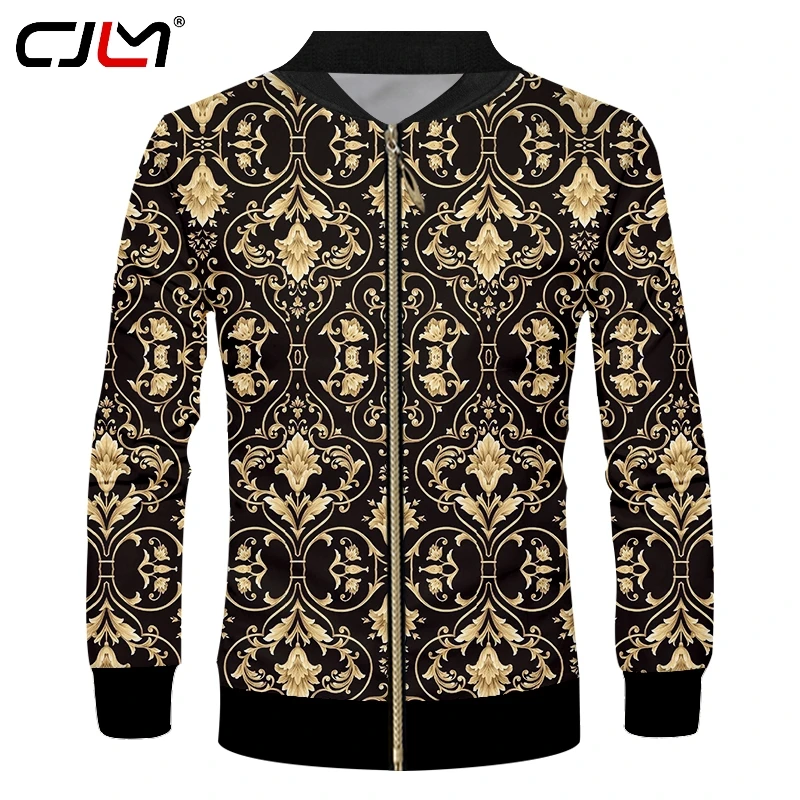 CJLM Осенняя новая куртка на молнии мужская в стиле барокко свободные топы с 3d