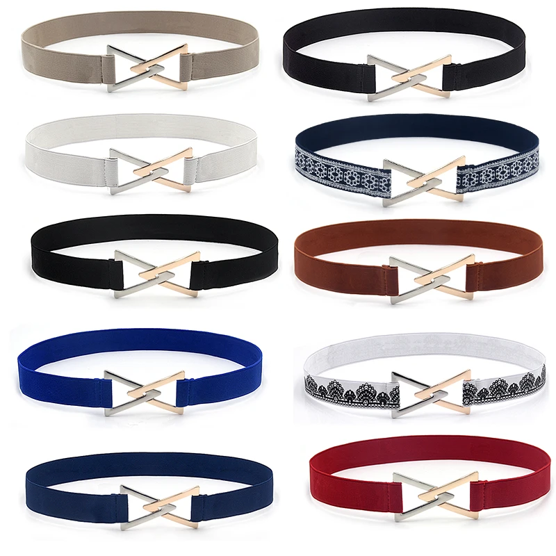 

1PC Triangle belt women's decorative elastic with dress sweater suit waist simple belt versatile fashion girdle Width 3CM