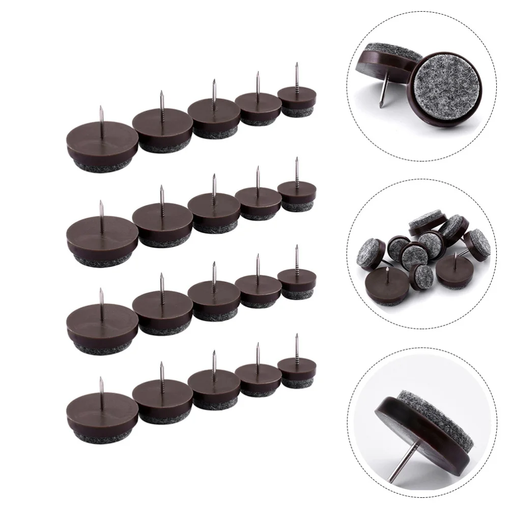 

50Pcs Practical Table Chair Foot Pads Floor Protective Furniture Mats Brown