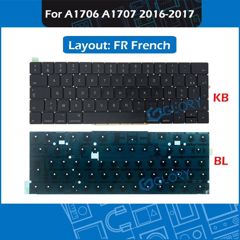

Новая FR Французская клавиатура A1706 A1707 клавиатура для Macbook Pro retina 13 "15" Touchbar 2016 2017 Франция клавиатура на замену + Подсветка