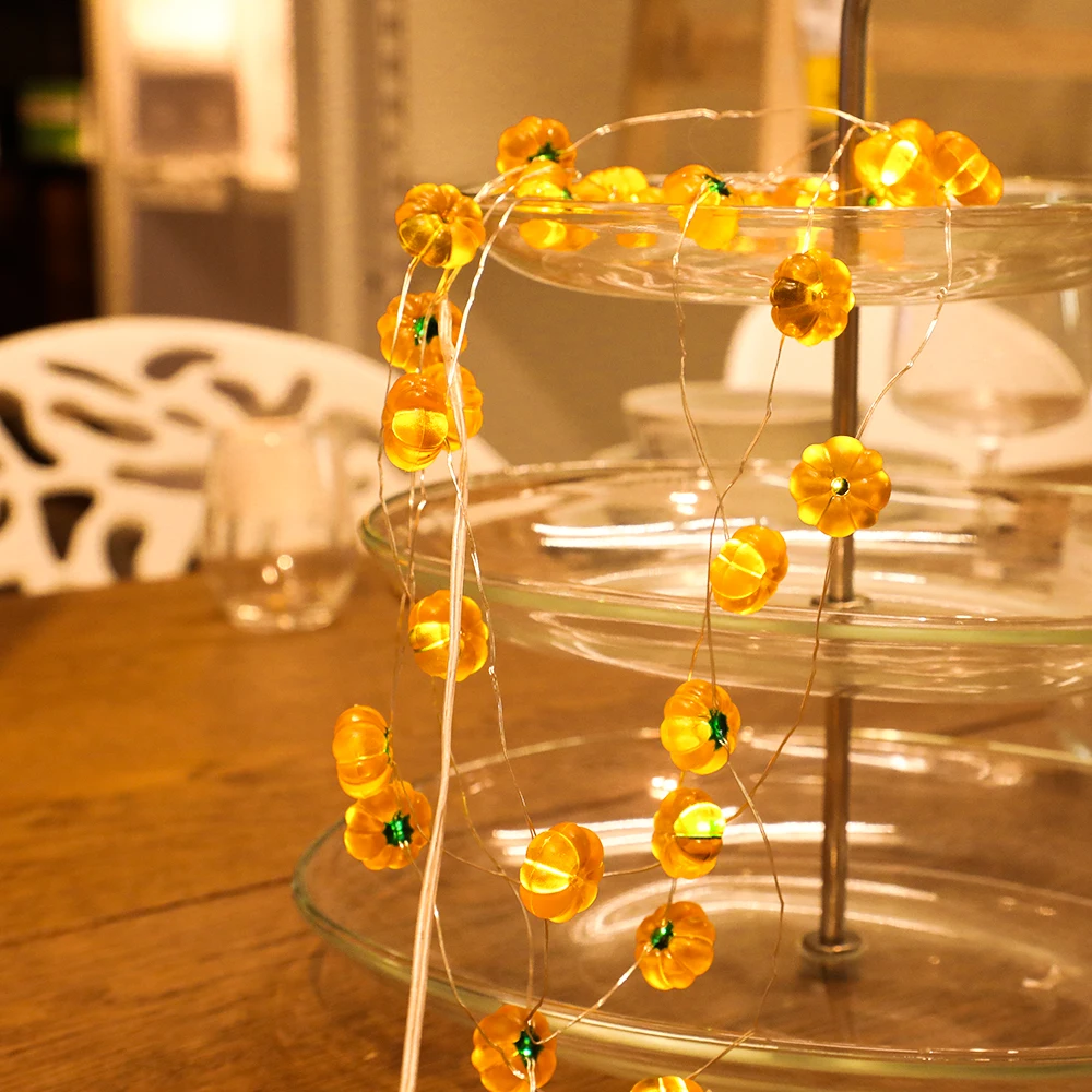 

3M 30pcs LED Pumpkin String Lights Remote Control Halloween 3D Pumpkin Garland for Fall Halloween Thanksgiving Parties