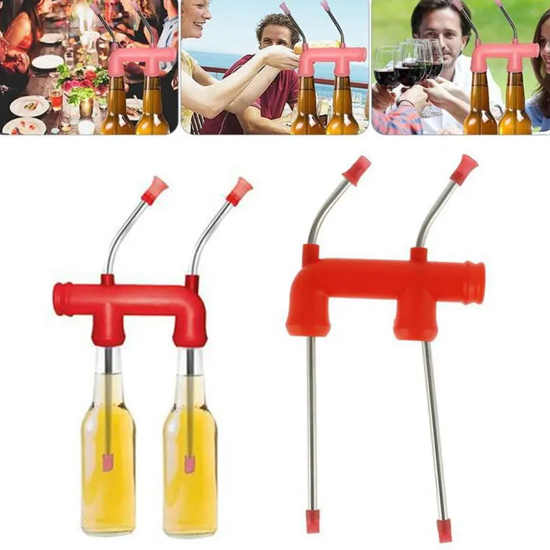 

High Quality Beer Dispenser Christmas New Year Party for College Parties Birthdays Double Beer Bong Snorkel Drinking Beer Tools