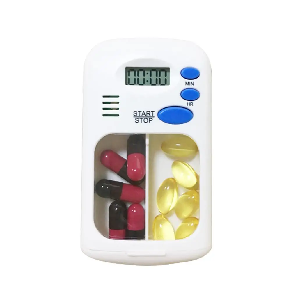 2 Grid pill box medicine Storage Box Electronic Timing Reminder Medicine Boxes Alarm Timer Pills Organizer Pill Drug Container | Дом и сад