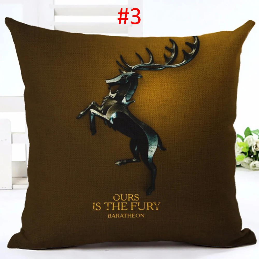 Хлопок Лен квадрат Игра престолов домашний диван декоративные подушки 3D чехлы