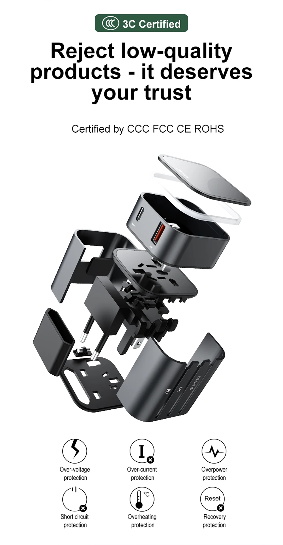 Baseus Быстрая зарядка 4,0 3,0 USB зарядное устройство адаптер питания QC QC4.0 QC3.0 usb type C PD Быстрая зарядка розетка для Великобритании/ЕС/Австралии/США