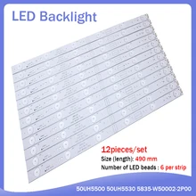 new 12 pieces/set 490mm LED backlight strip for 50UH5500 50UH5530 5835-W50002-2P00 5800-W50002-0P00 6P10 2P00 6P00 APT-LB14023
