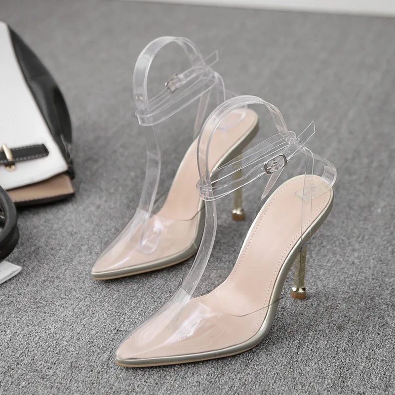 

2021 NEW Spring/Autumn Pointed Toe Women Shoes Shallow Sexy High Heels Ankle Buckle Strap Ladies Party Sandalias Mujer