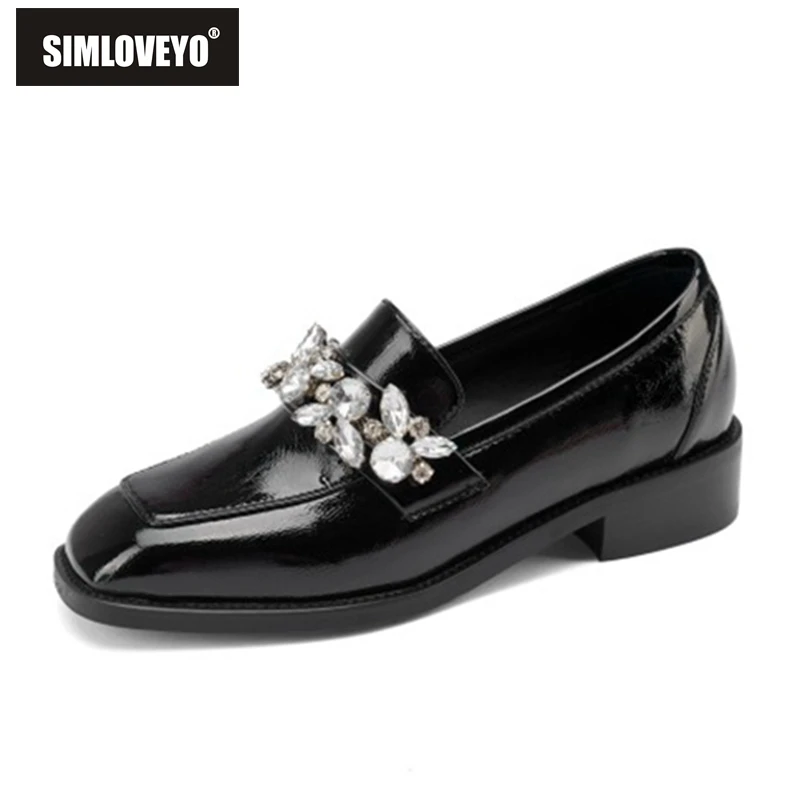 

SIMLOVEYO горячий дизайн круглый носок низкий каблук брендовые туфли украшение жемчуг красивая женщина свидание элегантный стиль женские туфл...