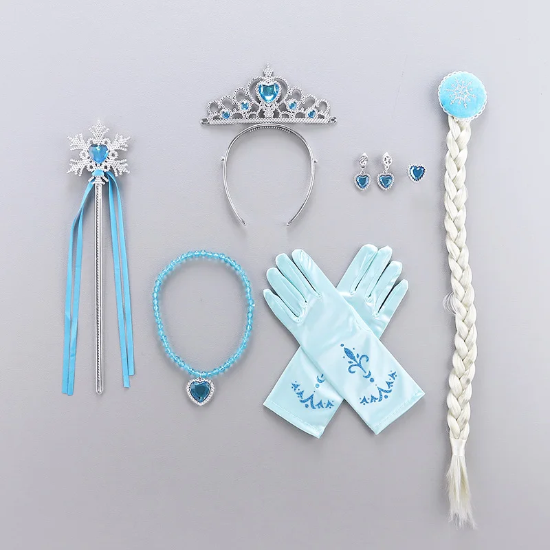 

Набор аксессуаров для девочек, Белоснежка, София, Аврора, Анна, парик, Эльза, корона, перчатки, ожерелье, Рождественский подарок