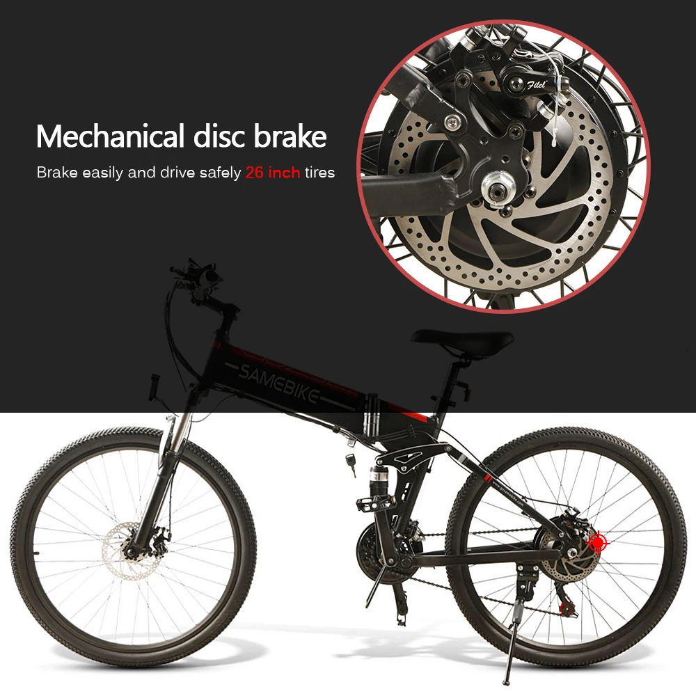 Samebike 26 дюймов складной электрический велосипед для взрослых Мощность