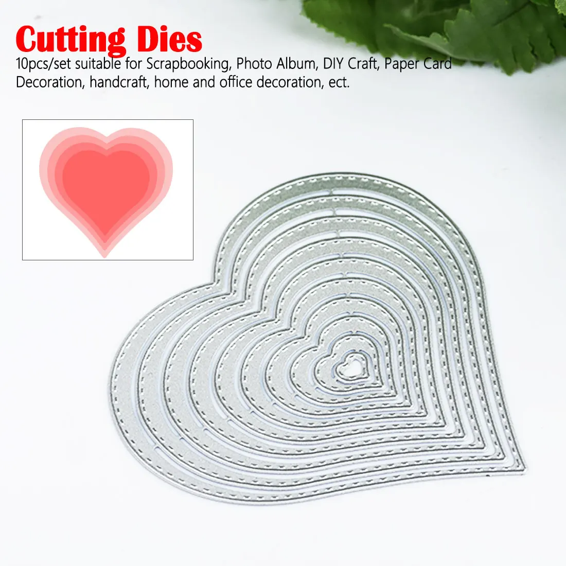 10 шт/комплект с надписью Love в форме сердца металлический Трафаретный вырубной