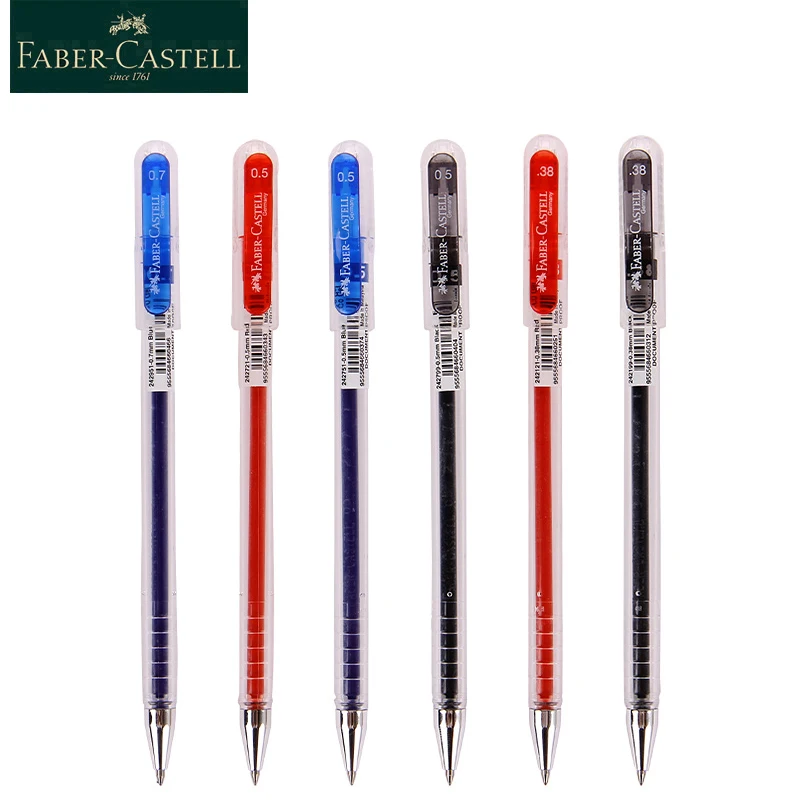 Faber Castell чернила для гелевой ручки черный/красный/синий 0 38/0 5/0 7 мм записи экзамен