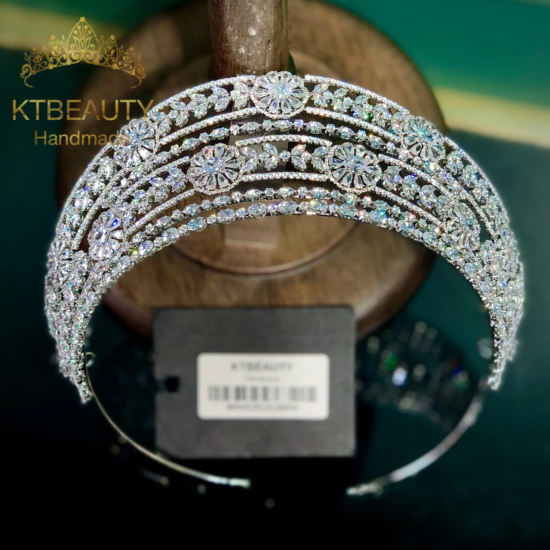 

New Rhinestone Half Around Tiara Bigger Size Silvery Crown Royal Bridal Wedding Dressing Crown Accessory Women Jewelry