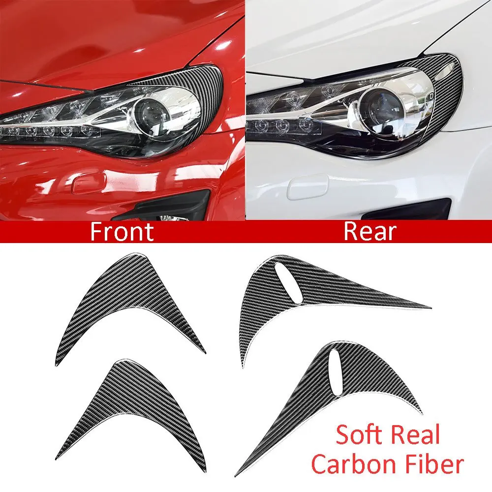 

Soft Carbon Fiber Front +Rear Headlight Eyebrow Trim For Toyota GT86 Subaru BRZ 2012-2016