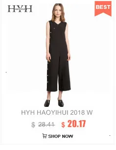 Бренд HYH Haoyihui, женские синие джинсовые комбинезоны с v-образным вырезом и завязками на талии, Женские Элегантные повседневные Комбинезоны с коротким рукавом и пуговицами