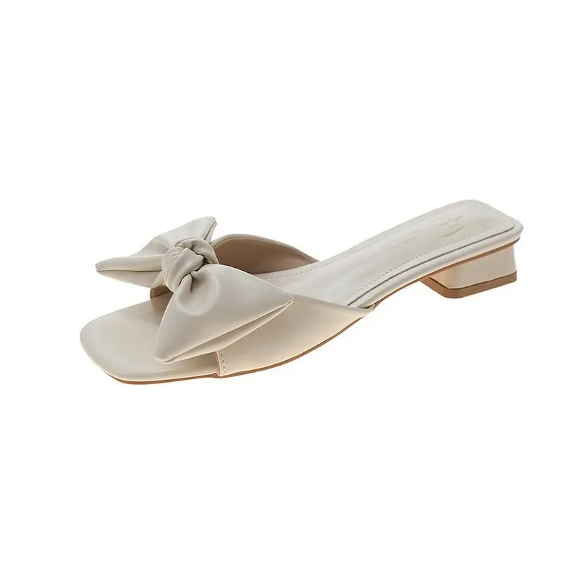 

Low Heel Slippers Women Bow Slides Multicolor Open Toe Slides Summer Leisure Vacation Beach Slides Sexy Slippers Comfortable