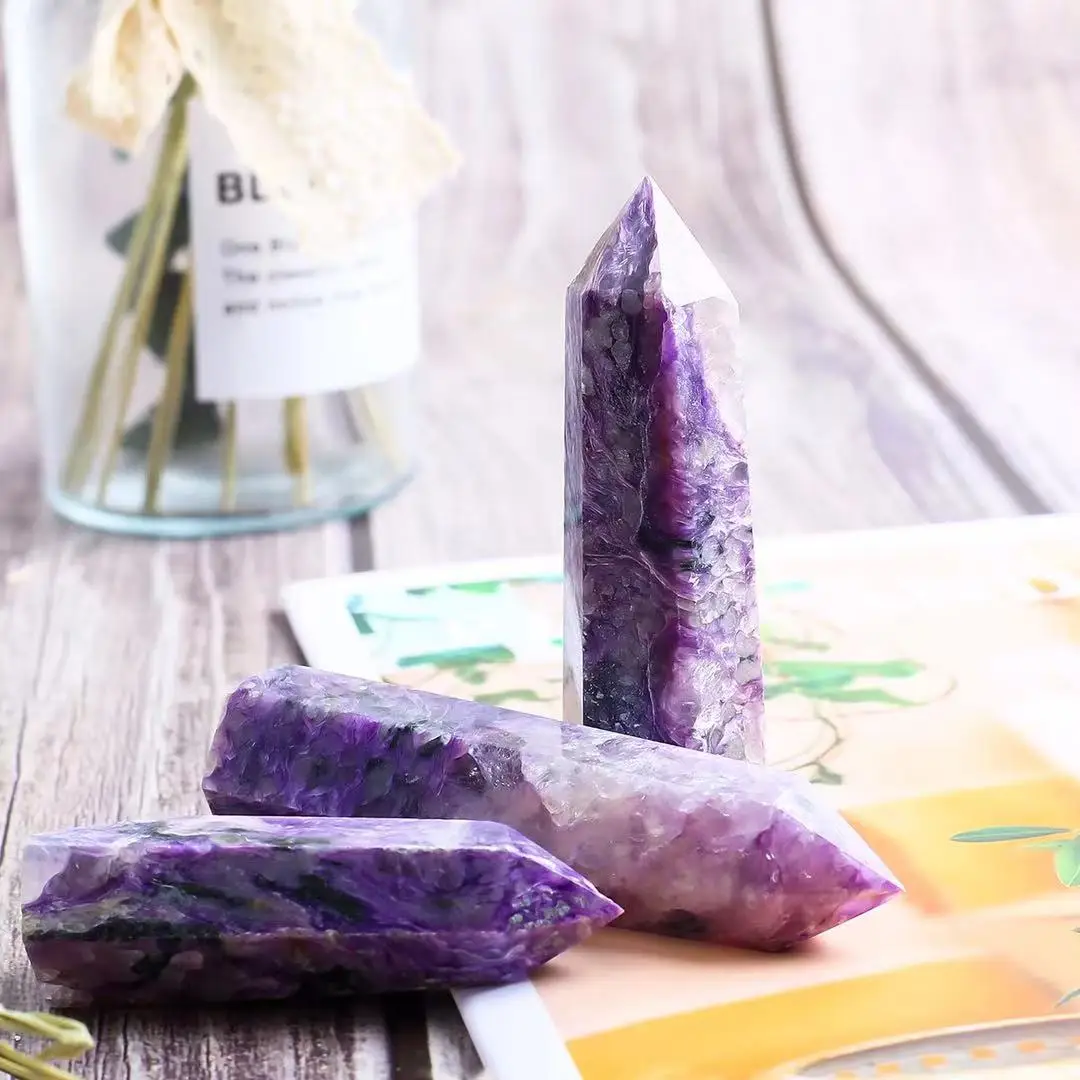 

80MM-85MM Natural Gemstone Purple Chaorite Point for Wedding Souvenirs Gifts 1PC