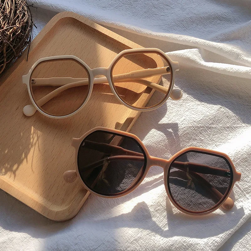 

2021 New Fashion Style All-match Trend Sunglasses Personalized Round Frame Sunglasses Ins Trend Candy Color Big Frame Sunglasses