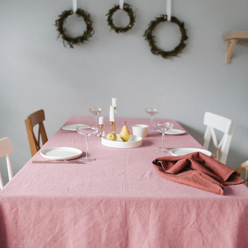 

Nature Linens Tablecloth for Table Cloth Rectangular Linnen Hotel Picnic Flax Table Covers Home Dining Tea Table Decoration