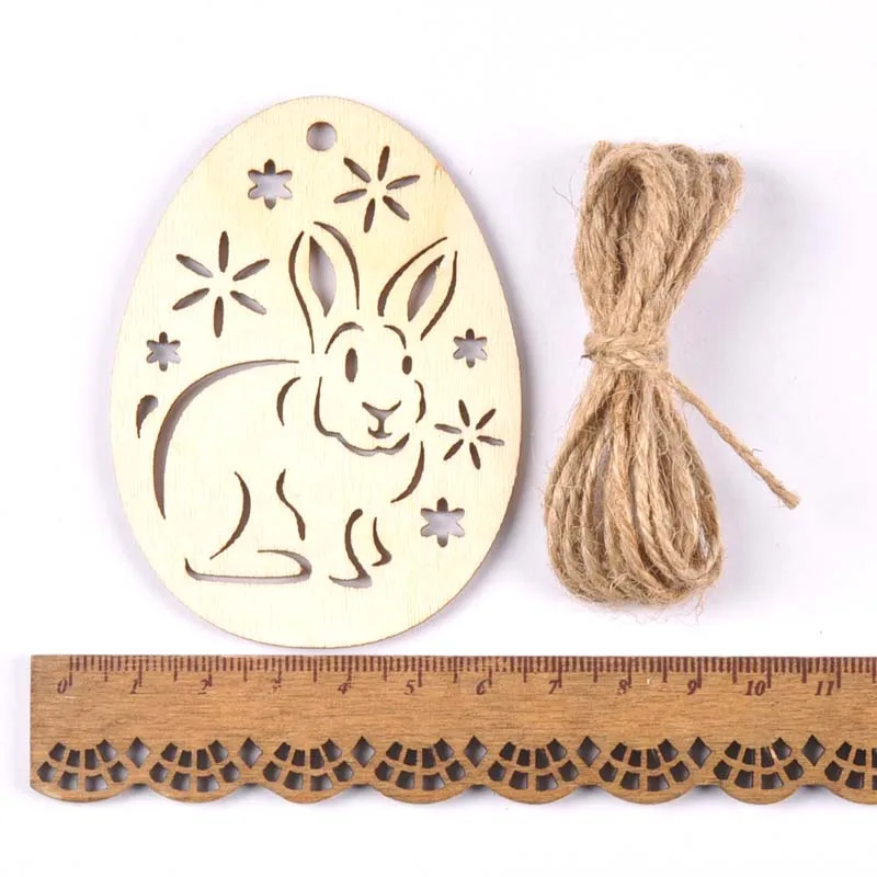 

5pcs Easter Egg Pattern Natural Wood Pendant Scrapbooking Carft for Home Party Drop Hanging Decoration diy 6-9cm mt2671