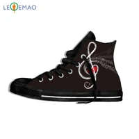walking canvas boots shoes breathable unisex flat music notes with piano keyboard printed sport shoes classic sneakers