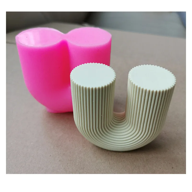 U-образная силиконовая форма в виде свечи сделай сам эстетическая рифленая