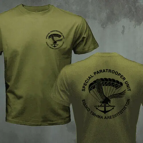 

Hellenic Army Greek Special Paratrooper Airborne Unit Force Men T-shirt Casual 100% Cotton Men Clothing Size S-3XL