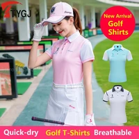 2020 golf polo shirt women short sleeve slim breathable shirts dry fit soft golf sportswear ladies turn down collar golf apparel