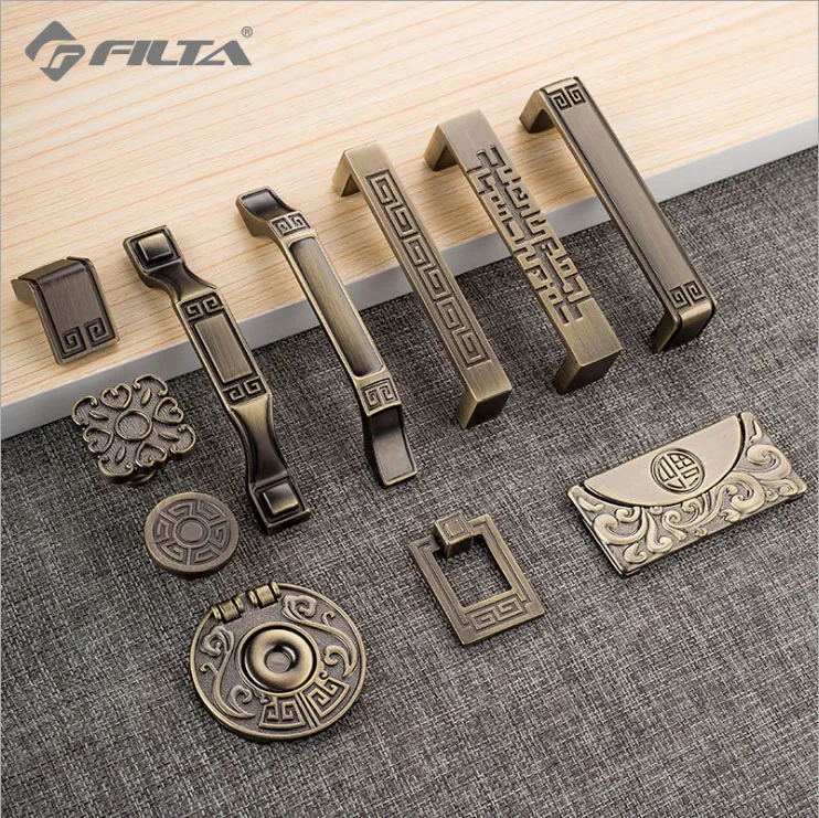 Ручки для мебели античная твердая фурнитура элегантные ручки из цинкового