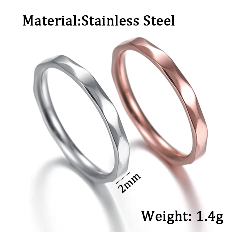 Романтичное кольцо Diamon из нержавеющей стали с розовым золотом обручальное