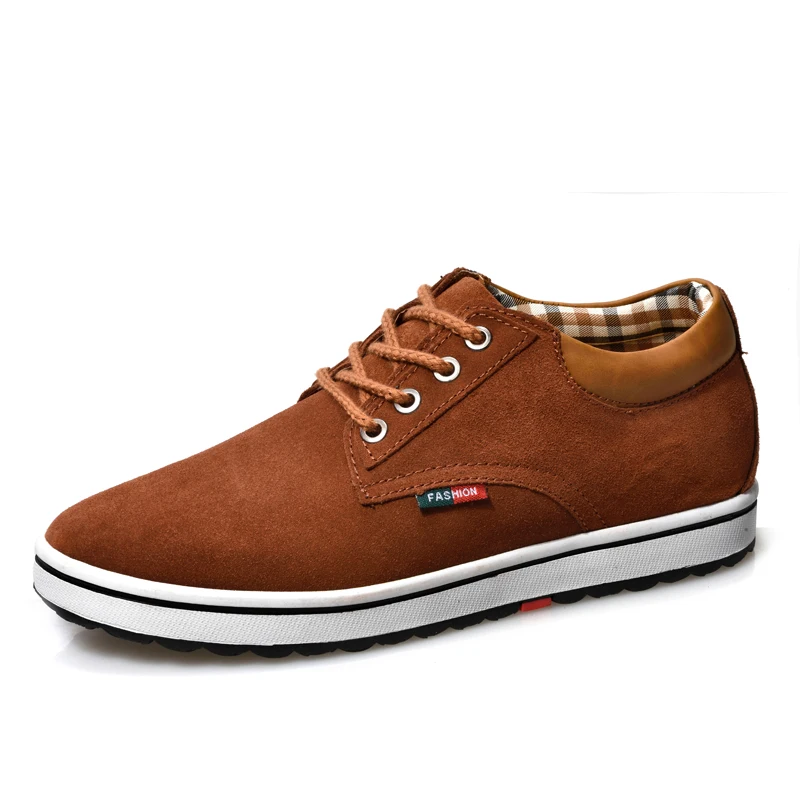 

2020 New Arrival Spring Summer Comfortable Casual Shoes Men Cow suede Shoes For Men Lace-Up Breathable Flat Shoes Size 37-43