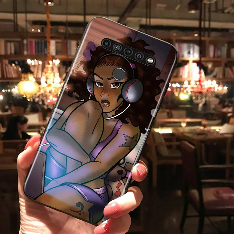 

Cute Girl Cartoon for LG G8 G8S G8X V30 V35 V40 V50 V60 ThinQ Q60 K40 K50 K30 K41 K51 K61 K71 K22 Black Phone Case