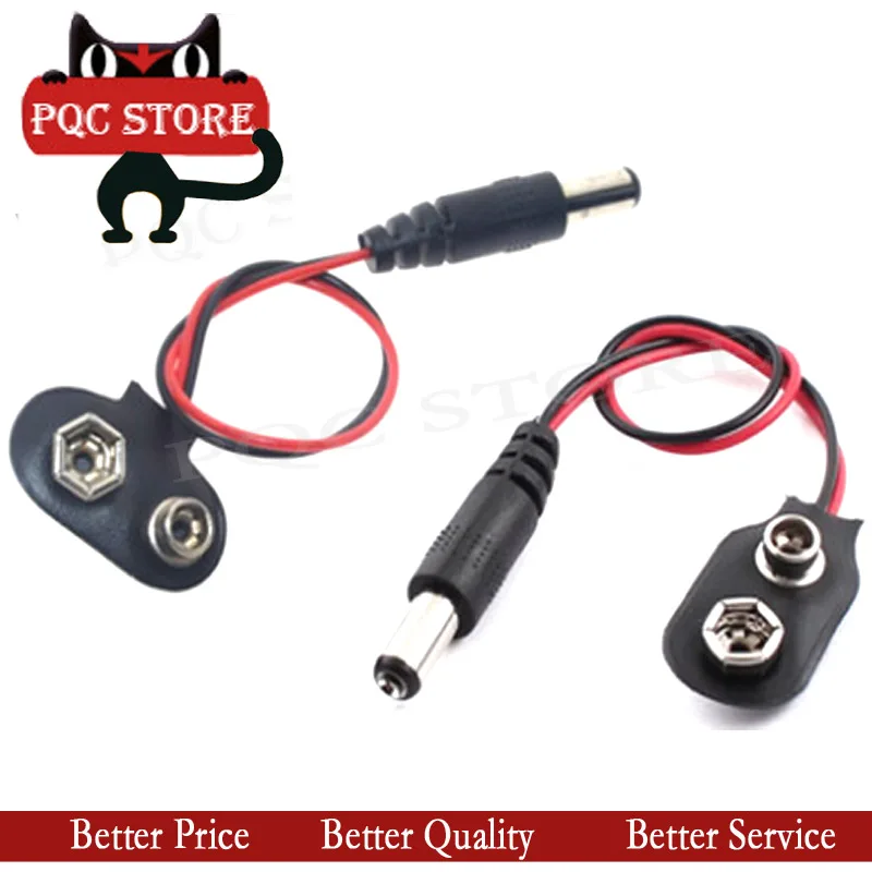 9 В постоянного тока кнопка для аккумулятора кабель питания застежка соединитель