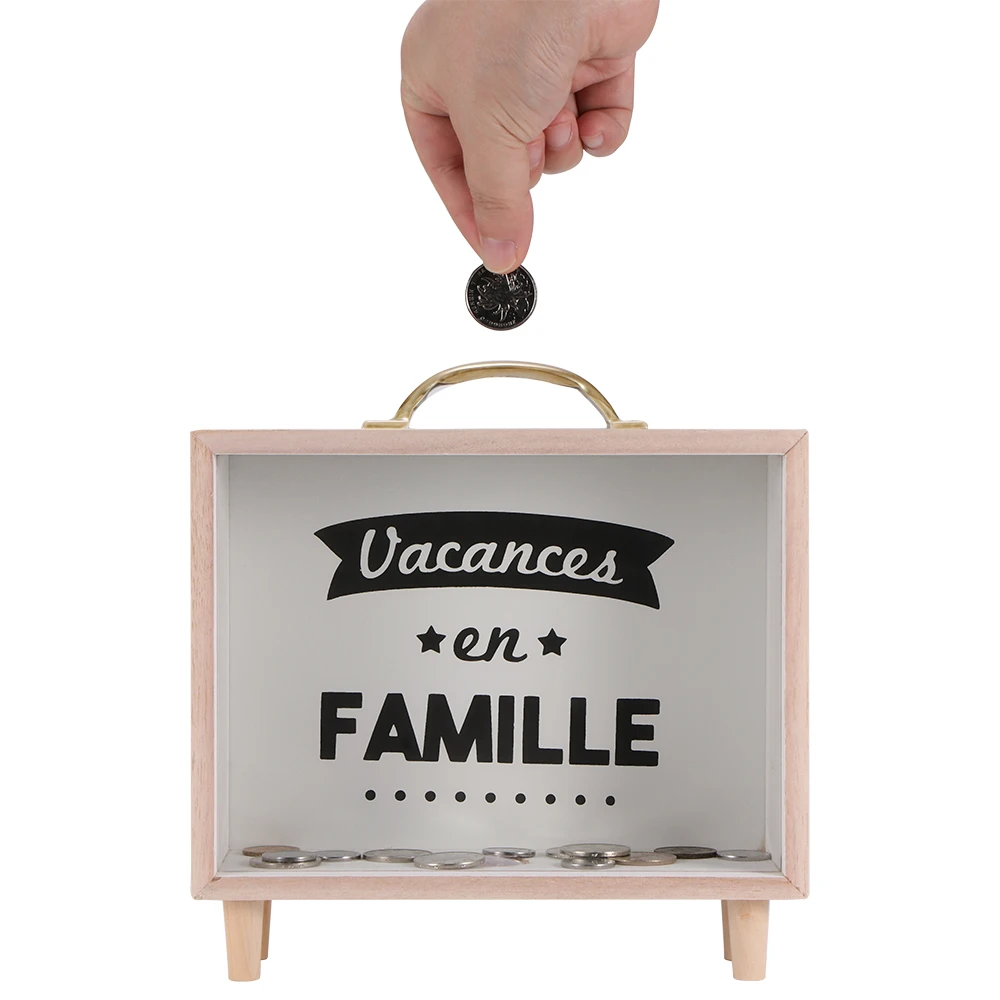 Деревянная копилка коробка для денег контейнер монет и наличных домашняя